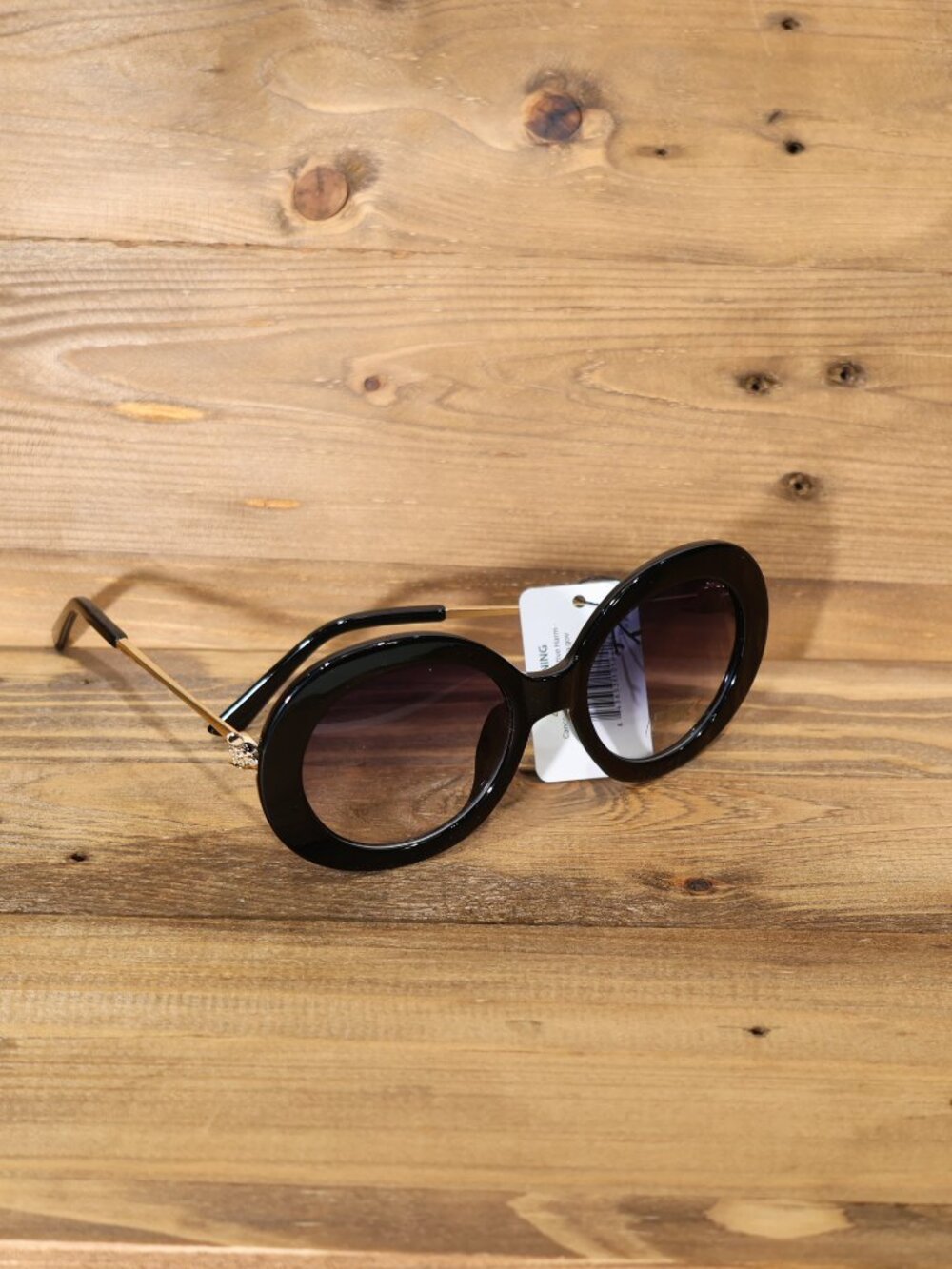 Women's Trendy Sunglasses Round Oversized Black frame